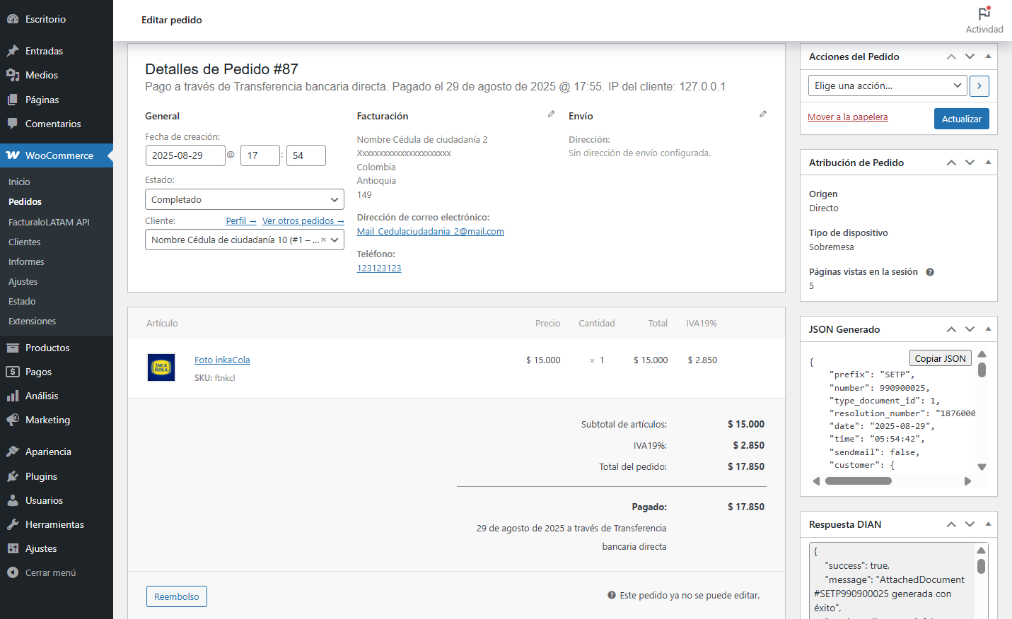 caracteristicas plugin WooCommerce